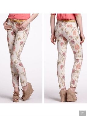Anthropologie Floral Jeans